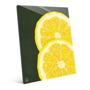Large Sliced Lemon -Green 11"x14" Acrylic Wall Art